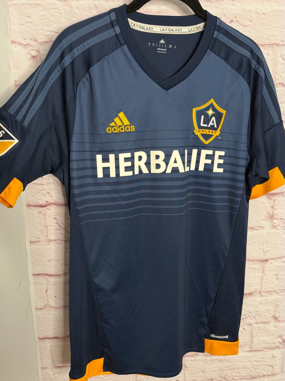 adidas LA Galaxy Men's Navy and Gold Soccer Jersey